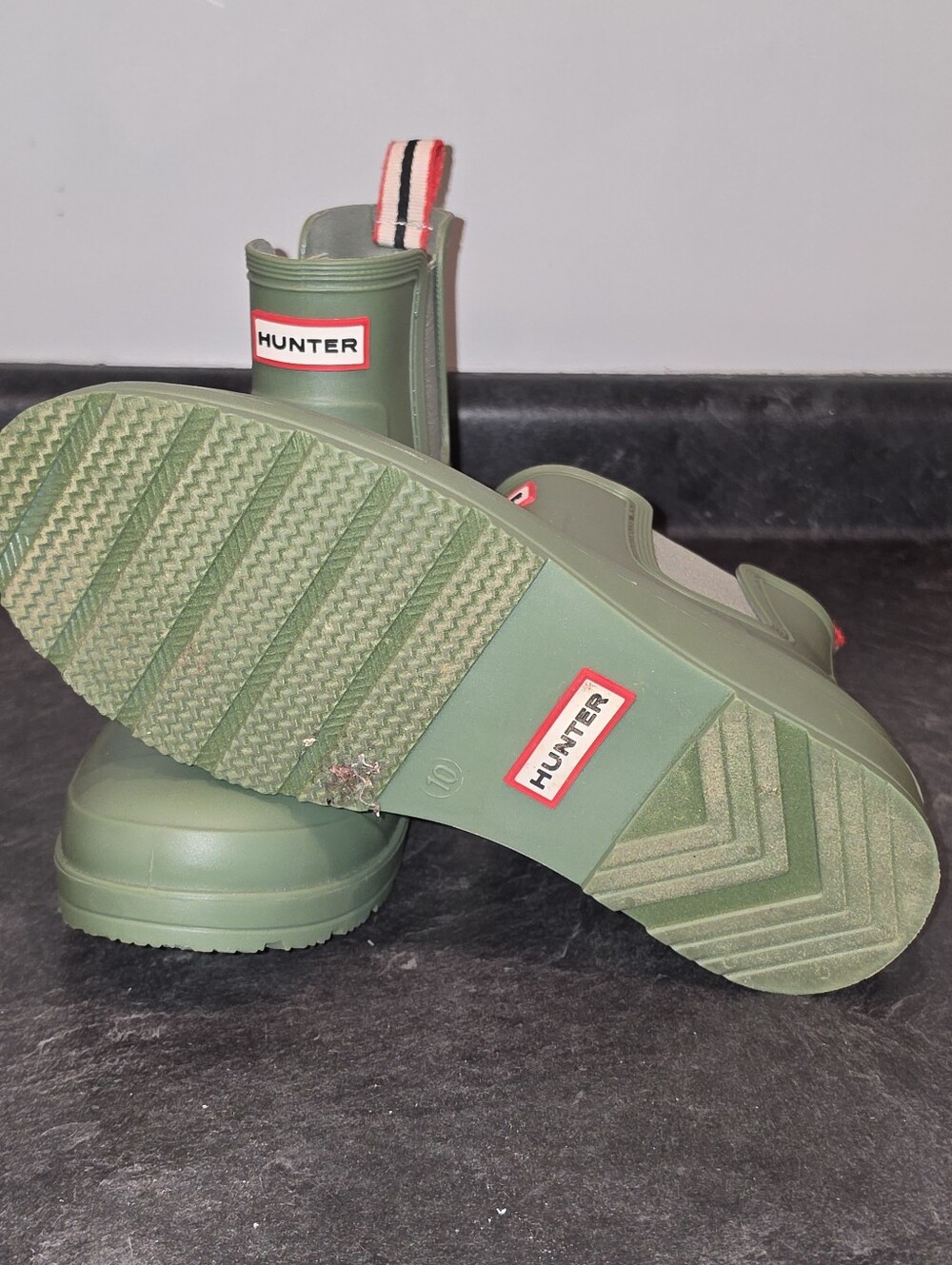 Hunter Size 10 Wedge Short Green Rain Boots - Picture 6 of 7